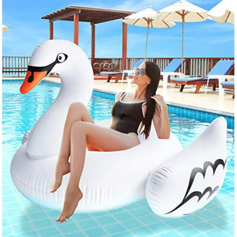 New Pool Inflatable Swan Float Lounger 74.5" x 71.5" x 46.5" NEW